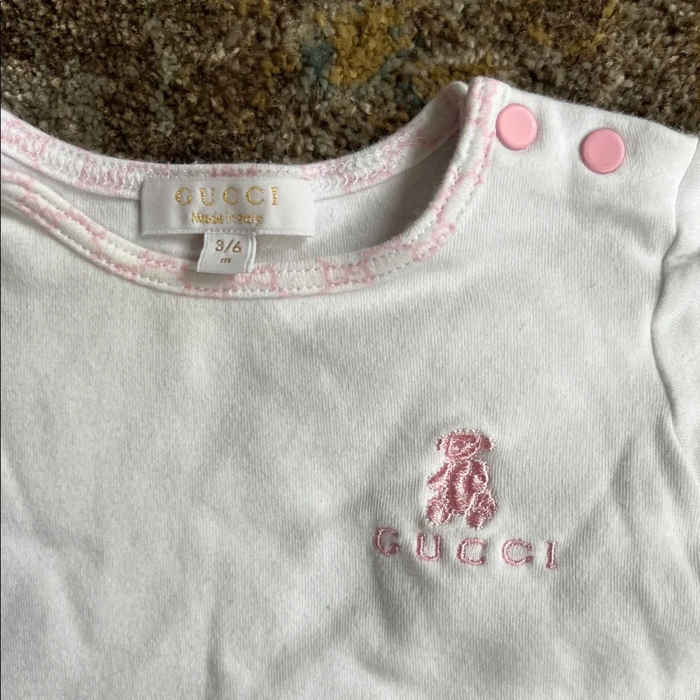 Gucci Pink and White Baby Matching Set
